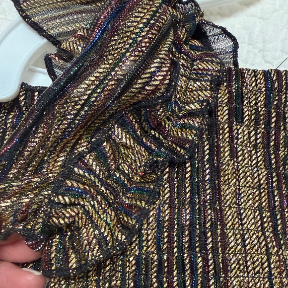 btween Gold and Black Striped Kids Ruffle 2 piece - Picture 4 of 4